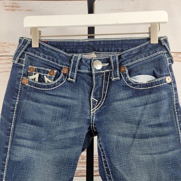 True Religion Rainbow Gina Boot Cut Jeans Size 27 - Picture 3 of 9